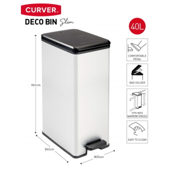 Curver kanta za otpatke 40l slim, silver CU 02340-582-1